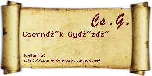 Csernák Győző névjegykártya
